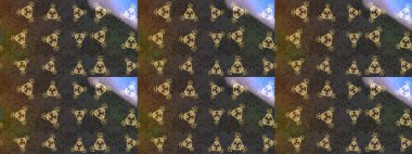 Çok renkli, kahverengi ve yeşil zarif küçük çiçekler ve gri, kahverengi ve yeşil renkli komik böcekler, raster desen, illüstrasyon.