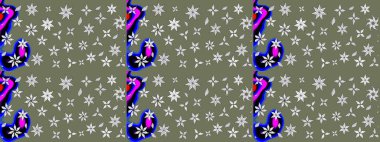 Çiçek desenli çizim. Düz Çiçek Elementleri Tasarımı. Asya tekstil tarzında. Raster illüstrasyonu. Güzel kumaş deseni. Renkli Bahar Teması çizim şablonu.