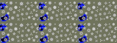 Sketch Floral Pattern in Raster illustration. Fancy fabric pattern. Colour Spring Theme sketch pattern Background. Flat Flower Elements Design.