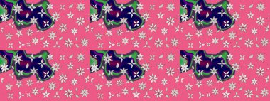 Raster illüstrasyonundaki çiçek desenli çizim. Güzel kumaş deseni. Renkli Bahar Teması eskiz kalıbı. Düz Çiçek Elementleri Tasarımı.