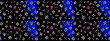 Siyah renkli çiçekler. Kumaş desenli papatya çiçekleri ayrıntıları.