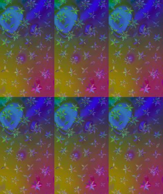 Küçük çiçekte güzel bir çiçek deseni var. Çiçekli çiçek deseni, suluboya. Raster deseni.