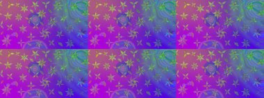 Mor renkli çiçekler. Raster illüstrasyonu. Çizim çiçek deseni duvar kağıdı için kullanılabilir.