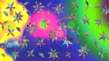 Karalama çiçekleri çizim kalıbı. Raster deseni. Yeşil el çizimi desen. Sanat, çiçek tarzına ilham verir ve arka plan bırakır.