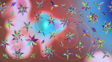 Sketch Colour Spring Theme eskiz kalıbı. Tarafsız renklerde çiçekler. Düz Çiçek Elementleri Tasarımı. Sevimli çiçek raster deseni.