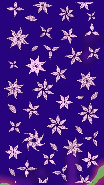 Renkli Yaz Temalı eskiz kalıbı. Düz Çiçek Elementleri Tasarımı. Mavi renkli çiçekler. Sevimli çiçek raster deseni.