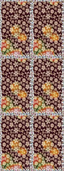 Yaprak ve çiçeklerin suluboya boyası, kahverengi renklerde pürüzsüz desen. Raster illüstrasyonu. Yumuşak, bahar çiçekleri kahverengi renklerde.