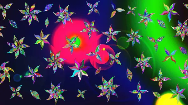 Küçük renkli çiçekler. Küçük çiçekte güzel bir desen. Moda baskıları için zarif bir şablon. Gri çiçekli bahar çiçekleri. Motley illüstrasyonu.