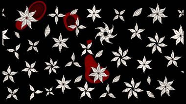 Küçük çiçekte güzel bir desen. Siyah çiçekli bahar çiçekleri. Motley illüstrasyonu. Moda baskıları için zarif bir şablon. Küçük renkli çiçekler..