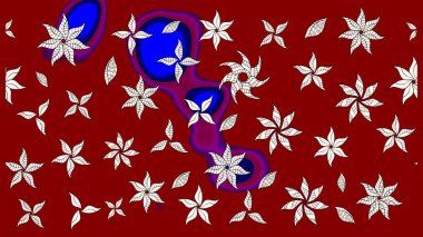 Parlak renkli çiçekli ve kırmızı yapraklı harika bir çiçek deseni. Halk tarzı. Moda baskıları için zarif bir şablon. Modern çiçek arkaplanı.