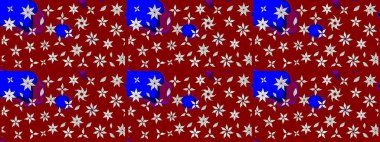 Tomurcukları papatya çiçekleri olan sevimli bir çiçek deseni. Eskiz geçmişi. Raster illüstrasyonu. Kumaş, tekstil, duvar kağıdı baskısı için. Eski usul. Miles Fleur, dandik süs.