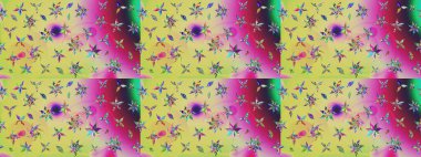 Tarafsız renklerde bahar çiçekleri. Çiçek ve yapraklı karalama şeklinde Raster çiçek deseni. Raster illüstrasyonu.