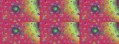 Kumaş desenli papatya çiçeği detayı. Pembe renkte çiçekler.