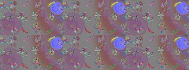 Çiçekli çiçek deseni, suluboya. Raster deseni. Küçük çiçekte güzel bir çiçek deseni..