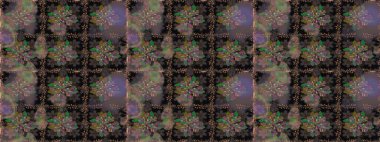 Raster illüstrasyonu. Kahverengi renkli çiçekler. Kusursuz çiçek deseni. Raster illüstrasyonu. Asya tekstil tarzında.