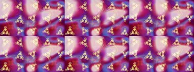 Raster Modaya uygun kumaş deseni. Mor renkli şirin çiçek deseni. Renkli Bahar Teması eskiz kalıbı. Düz Çiçek Elementleri Tasarımı.