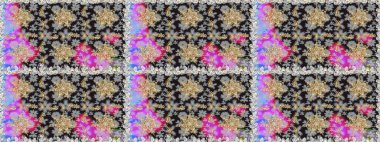 El yapımı dekoratif çerçeve, albüm kapağı, tebrik kartı, klasik Art deco tarzı. Raster soyut çiçek çelengi altın karalama fantezi yaprakları ve gri renkli çiçekler.