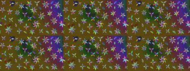 Renkli Bahar Teması eskiz kalıbı. Düz Çiçek Elementleri Tasarımı. Şirin çiçek elementleri. Raster illüstrasyonu. Çizim deseni Modaya uygun kumaş deseni.