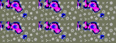 Raster illüstrasyonu. Küçük çiçekteki sevimli çiçek deseni. Çizim.