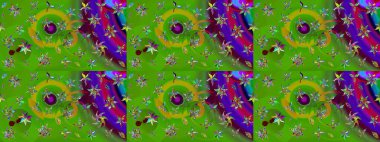 Raster illüstrasyonu. Renkli Bahar Teması eskiz kalıbı. Yeşil renkte zarif çiçek buketi suluboya. Düz Çiçek Elementleri Tasarımı.