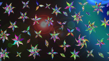 Gri renkli etnik çiçekli zarif eskiz deseni. Asya Tekstil 'inde Raster Çiçek İllüstrasyonu.