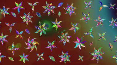 Hediye ambalaj kağıdı, tebrik kartları, posterler ve pankart tasarımı. Raster düz çiçek çizim deseni. Kahverengi renkte çiçekler.