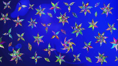 Küçük çiçekli şirin bir desen. Çiçek ve yapraklı çiçek deseni. Raster illüstrasyonu.