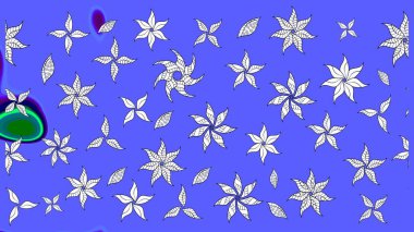 Moda baskısı, albüm, ambalaj kağıdı ve duvar kağıdı için zarif dekoratif süslemeler. Küçük çiçekli basit bir çiçek çizimi. Mavi renkte şirin çiçekler. Raster illüstrasyonu.