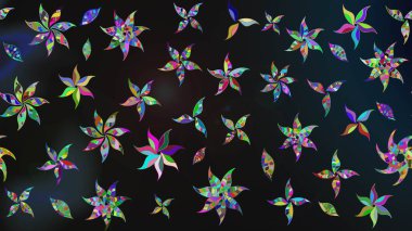 Gri renkli güzel bir tekstil. Raster illüstrasyonu. Suluboya çiçekli çiçek deseni.