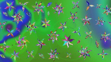 Küçük çiçekte güzel bir desen. Küçük renkli çiçekler. Motley illüstrasyonu. Çiçekli bahar çiçekleri. Moda baskıları için zarif bir şablon.