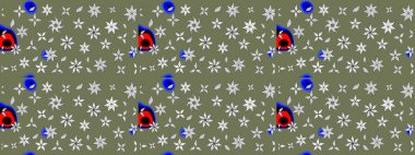 Yeşil renkli yeşil papatya deseni. Raster illüstrasyonu. Yeşil renklerde.