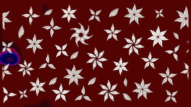 Çiçekli karalama şeklinde Raster çiçek deseni. Raster illüstrasyonu. Kibarca, yaz çiçekleri kırmızı renklerde.