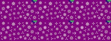 Raster illüstrasyonu. Raster illüstrasyonu. Asya tekstil tarzında. Mor renkli çiçekler. Çiçek desenini çiz.