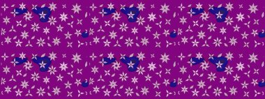 Mor renkli Asya tekstili. Raster illüstrasyonu. Suluboya çiçekli çiçek deseni.