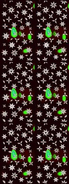 Raster illüstrasyonu. Suluboya tarzında siyah renklerde. Küçük çiçekli bahar deseni çiz.