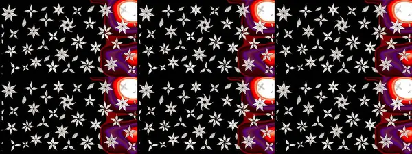 Üzerinde gelincikler ve vadi zambakları olan renkli çiçek desenli nakış deseni. Tekstil tasarımı için siyah renkli geleneksel halk çiçekleri buketi.