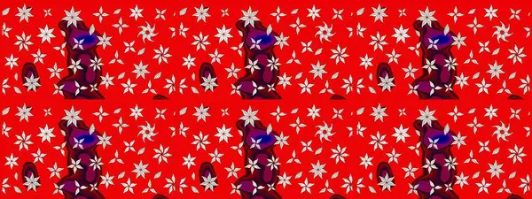 Oldukça eski bir besin torbası deseni, küçük kırmızı renkte, çiçekler. Millefleur 'lar. Tekstil, kumaş, kapaklar, duvar kağıtları, baskı, paket, koleksiyon defteri, örgü, dekupaj için çiçek arkaplanı..