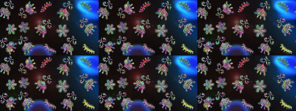 Çiçekli bahar çiçekleri. Küçük çiçekte güzel bir desen. Küçük renkli çiçekler. Moda baskıları için zarif bir şablon. Motley illüstrasyonu. Kusursuz..