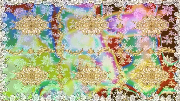 Tarafsız renklerde, altın elementlerle kusursuz desen. Klasik klasik klasik arka plan. Geleneksel oryantasyon süsü. Klasik raster altın pürüzsüz desen.