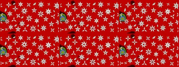 Çiçekli karalama şeklinde Raster çiçek deseni. Kırmızı renkte çiçekler. Nazik, sevimli çiçek arkaplanı..