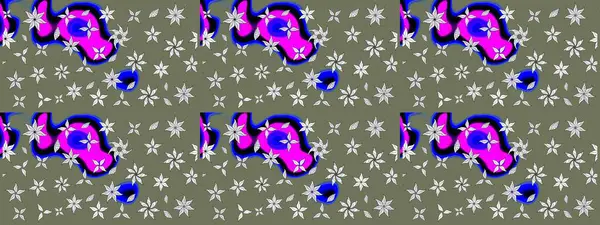 Raster illüstrasyonu. Küçük çiçekteki sevimli çiçek deseni. Çizim.