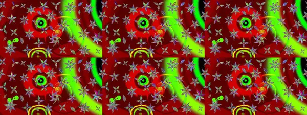 Raster illüstrasyonundaki çiçek desenli çizim. Düz Çiçek Elementleri Tasarımı. Süslü kumaş deseni. Renkli Bahar Teması çizim şablonu.