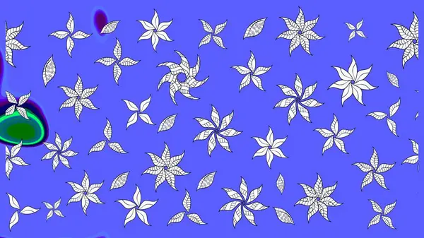 Moda baskısı, albüm, ambalaj kağıdı ve duvar kağıdı için zarif dekoratif süslemeler. Küçük çiçekli basit bir çiçek çizimi. Mavi renkte şirin çiçekler. Raster illüstrasyonu.