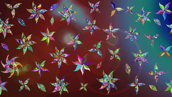 Güzel kumaş deseni. Raster illüstrasyonu. El çizimi. Çiçekler, dallar, otlar ve çiçekler.