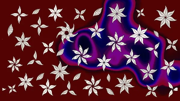 Motley illüstrasyonu. Çiçekli bahar çiçekleri. Küçük çiçekte güzel bir desen. Moda baskıları için zarif bir şablon. Robot resim. Küçük renkli çiçekler..