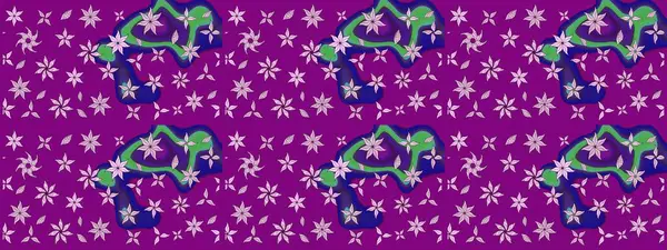 Çiçek desenli eskiz, darbeler, sıçramalar, yaz çiçekleri. Raster illüstrasyonu. Mor renkte çiçekler.