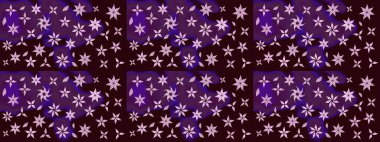 Raster hisseleri. Eskiz arkaplan modeli. Kahverengi üzerine çiçekler. Suluboya, elle çizilmiş.