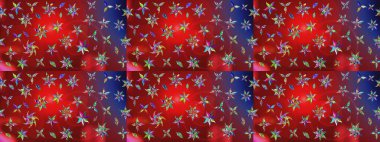 Raster. Kırmızı renkte güzel çiçekler, suluboya desenli eskiz deseni, duvar kağıdı, kart veya kumaş için fayanslı..