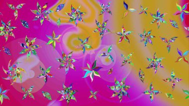 Raster düz çiçek çizim deseni. Sarı renkli çiçekler. Tasarım hediye paketi, tebrik kartları, posterler ve afiş tasarımı.