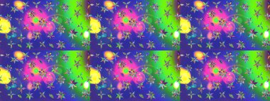 Güzel kumaş deseni. Raster suluboya deseni, narin çiçekler, mavi çiçekler, tebrik kartı şablonu..